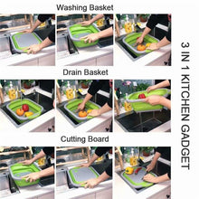 Load image into Gallery viewer, Kitchen 3 In 1 Multifunctional Collapsible Foldable Vegetable Basket Chopping Board freeshipping - Tyche Ace