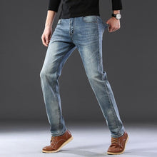 Load image into Gallery viewer, Men Business Casual Stretch Comfortable Straight Cut Denim Jeans Trousers freeshipping - Tyche Ace