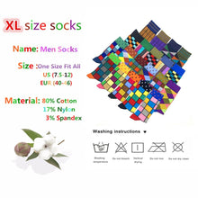 Load image into Gallery viewer, Men Colourful Cotton Geometric Lattice Classic Happy Business Casual Socks freeshipping - Tyche Ace