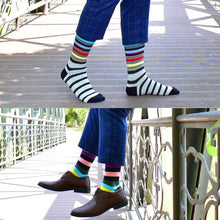 Load image into Gallery viewer, Men Cotton Colourful Striped Happy Socks freeshipping - Tyche Ace