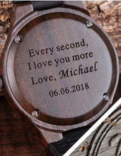Load image into Gallery viewer, Men Luxury Customised Wooden Carved Watches freeshipping - Tyche Ace