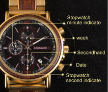 Load image into Gallery viewer, Men Luxury Customised Wooden Carved Watches freeshipping - Tyche Ace