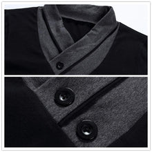 Load image into Gallery viewer, Men Patchwork Collar Long Sleeve Cotton T Shirts freeshipping - Tyche Ace