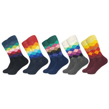Load image into Gallery viewer, Plaid Design Colourful Happy Comfortable Socks For Men freeshipping - Tyche Ace