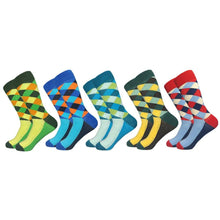 Load image into Gallery viewer, Plaid Design Colourful Happy Comfortable Socks For Men freeshipping - Tyche Ace