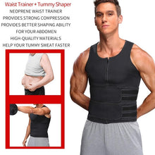 Load image into Gallery viewer, Men Sauna Waist Double Belt Abdomen Slimming Fat Burn Sweat Fitness Vest freeshipping - Tyche Ace
