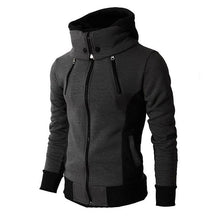 Load image into Gallery viewer, Men Slim Fit Winter Fleece Bomber Jacket Scarf Collar Hoodie freeshipping - Tyche Ace