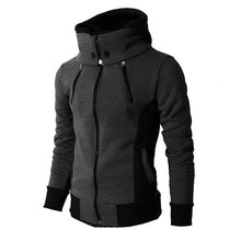 Load image into Gallery viewer, Men Slim Fit Winter Fleece Bomber Jacket Scarf Collar Hoodie freeshipping - Tyche Ace