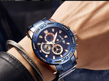 Load image into Gallery viewer, Men Stainless Steel Quartz Sports Chronograph Water Resistant Watches freeshipping - Tyche Ace
