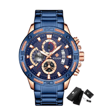 Load image into Gallery viewer, Men Stainless Steel Quartz Sports Chronograph Water Resistant Watches freeshipping - Tyche Ace