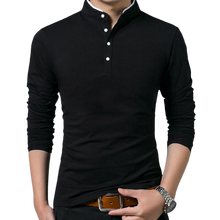Load image into Gallery viewer, Men  Stylish Cotton Long Sleeve Mandarin Collar T Shirt freeshipping - Tyche Ace