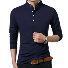 Load image into Gallery viewer, Men  Stylish Cotton Long Sleeve Mandarin Collar T Shirt freeshipping - Tyche Ace