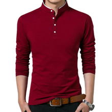 Load image into Gallery viewer, Men  Stylish Cotton Long Sleeve Mandarin Collar T Shirt freeshipping - Tyche Ace