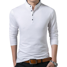 Load image into Gallery viewer, Men  Stylish Cotton Long Sleeve Mandarin Collar T Shirt freeshipping - Tyche Ace