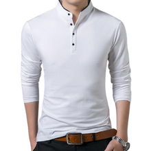 Load image into Gallery viewer, Men  Stylish Cotton Long Sleeve Mandarin Collar T Shirt freeshipping - Tyche Ace