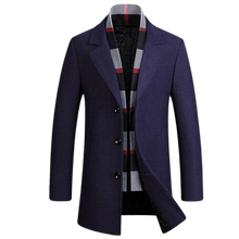 Load image into Gallery viewer, Men Stylish Detachable Scarf Single Breasted Woollen Coats freeshipping - Tyche Ace