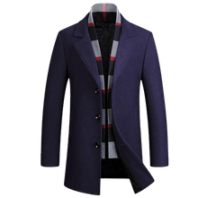 Load image into Gallery viewer, Men Stylish Detachable Scarf Single Breasted Woollen Coats freeshipping - Tyche Ace