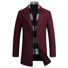 Load image into Gallery viewer, Men Stylish Detachable Scarf Single Breasted Woollen Coats freeshipping - Tyche Ace