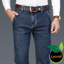 Load image into Gallery viewer, Men Tencel Cotton Loose Straight-Leg Stretch Denim Jeans freeshipping - Tyche Ace