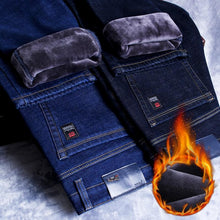 Load image into Gallery viewer, Men Warm Thick Fleece Lined Regular Fit Stretch Denim Jeans Trousers freeshipping - Tyche Ace