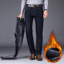 Load image into Gallery viewer, Men Warm Thick Fleece Lined Regular Fit Stretch Denim Jeans Trousers freeshipping - Tyche Ace