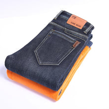 Load image into Gallery viewer, Men Winter Thermal Warm Flannel Stretch Straight Denim Jeans freeshipping - Tyche Ace