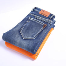 Load image into Gallery viewer, Men Winter Thermal Warm Flannel Stretch Straight Denim Jeans freeshipping - Tyche Ace