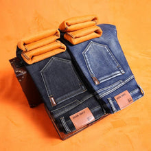 Load image into Gallery viewer, Men Winter Thermal Warm Flannel Stretch Straight Denim Jeans freeshipping - Tyche Ace
