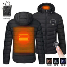 Load image into Gallery viewer, Men Winter Warm USB Smart Thermostat Heated Waterproof Hoodie Jacket freeshipping - Tyche Ace