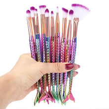 Load image into Gallery viewer, Mermaid Shape Design Makeup Pencil  Foundation Highlighter Brush Set freeshipping - Tyche Ace