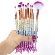 Load image into Gallery viewer, Mermaid Shape Design Makeup Pencil  Foundation Highlighter Brush Set freeshipping - Tyche Ace