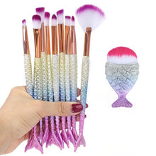 Load image into Gallery viewer, Mermaid Shape Design Makeup Pencil  Foundation Highlighter Brush Set freeshipping - Tyche Ace