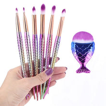 Load image into Gallery viewer, Mermaid Shape Design Makeup Pencil  Foundation Highlighter Brush Set freeshipping - Tyche Ace