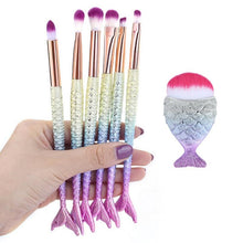 Load image into Gallery viewer, Mermaid Shape Design Makeup Pencil  Foundation Highlighter Brush Set freeshipping - Tyche Ace