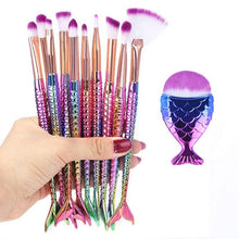 Load image into Gallery viewer, Mermaid Shape Design Makeup Pencil  Foundation Highlighter Brush Set freeshipping - Tyche Ace