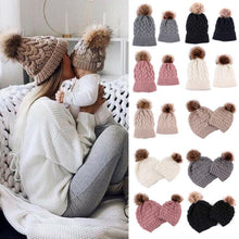 Load image into Gallery viewer, Mom And Child Warm Matching Winter Knitted Soft Beanie Hats freeshipping - Tyche Ace