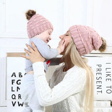 Load image into Gallery viewer, Mom And Child Warm Matching Winter Knitted Soft Beanie Hats freeshipping - Tyche Ace