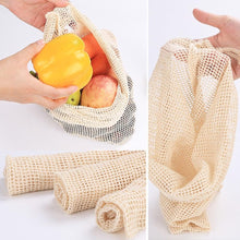 Load image into Gallery viewer, Multipurpose Reusable Cotton Mesh Vegetable Fruit Drawstring Storage Bags freeshipping - Tyche Ace
