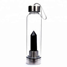 Load image into Gallery viewer, Natural Quartz Crystal Obelisk Healing Wand Gemstone Glass Water Bottle freeshipping - Tyche Ace