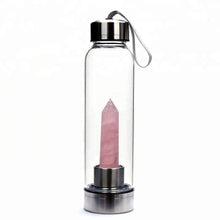 Load image into Gallery viewer, Natural Quartz Crystal Obelisk Healing Wand Gemstone Glass Water Bottle freeshipping - Tyche Ace