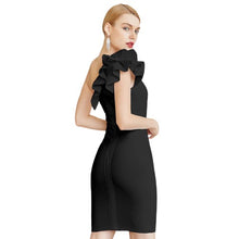 Load image into Gallery viewer, One Shoulder Sleeveless Ruffles Bodycon Bandage Dress For Women