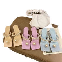 Load image into Gallery viewer, Low Heel String Bead Design Summer Clip Toe Sandals For Women