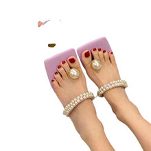 Load image into Gallery viewer, Low Heel String Bead Design Summer Clip Toe Sandals For Women