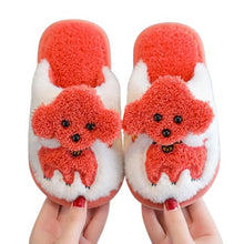 Load image into Gallery viewer, Cartoon Dog Design Warm Plush Slippers For Kids