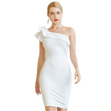 Load image into Gallery viewer, One Shoulder Sleeveless Ruffles Bodycon Bandage Dress For Women