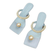 Load image into Gallery viewer, Low Heel String Bead Design Summer Clip Toe Sandals For Women