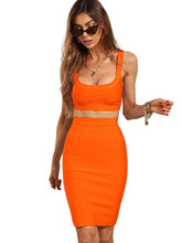 Load image into Gallery viewer, 2 Piece Crop Top And Skirt  Bodycon Suit for Women