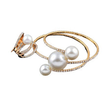 Load image into Gallery viewer, Trendy Fashion Jewellery Multi Layer Large Pearl Bracelet Bangle And Rings Set