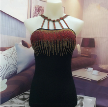 Load image into Gallery viewer, Rhinestone Ladies Shiny Padded Camisoles freeshipping - Tyche Ace