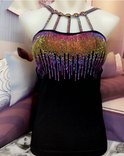 Load image into Gallery viewer, Rhinestone Ladies Shiny Padded Camisoles freeshipping - Tyche Ace